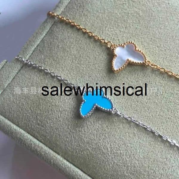 Elegant Four-Leaf Clover Charm Bracelet Necklace - Gold Plated Chain with Sparkling Crystal Accents - Handmade Cuff Bracelet Luxury Jewelry 63T5