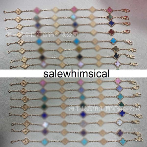 Elegant Four-Leaf Clover Charm Bracelet Necklace - Gold Plated Chain with Sparkling Crystal Accents - Handmade Cuff Bracelet Luxury Jewelry VWWE