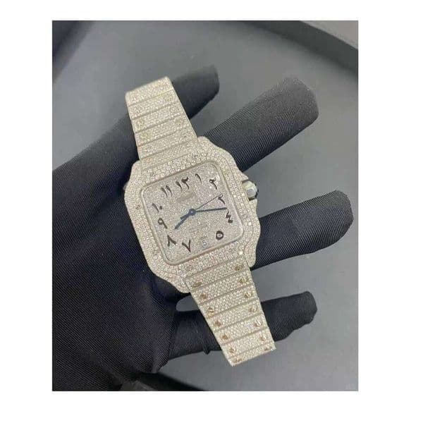 Luxury Moissanite Diamond Watch Men Women Elegant Timepiece for Parties Events and Gifting from India