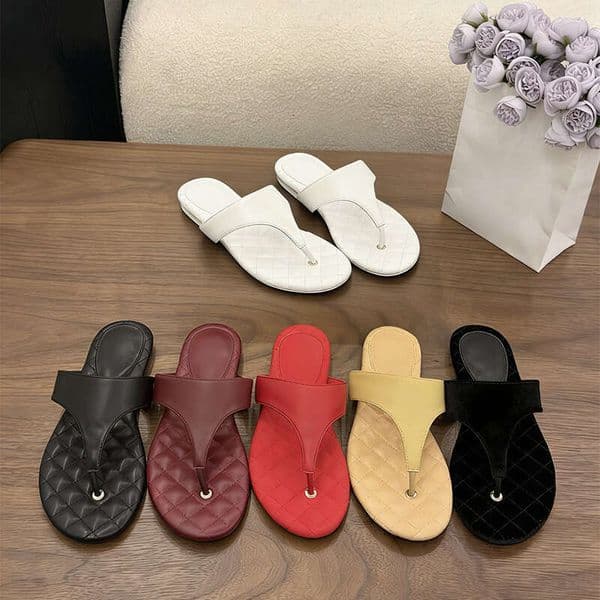 New Summer Toe Post Sandals For Women Comfortable Flat Flip Flops Stylish Daily Outdoor Beach Shoes Casual Versatile Slip On Slides Elegant Footwear With Gift Box