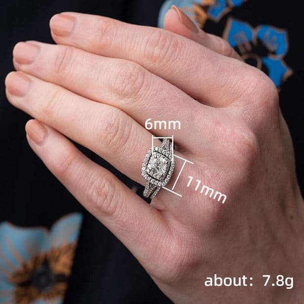 best-selling micro-inlaid full-diamond three-piece set eight-heart eight-arrow simulated square wedding engagement ring