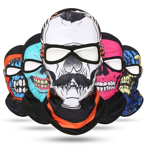 Cartoon print skull mask paintball full face protective ghost mask cycling masks Multi Function Headwear Skull Bandana Motorcycle Helmet