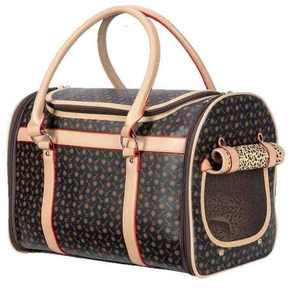 Luxury Portable Leather Dog Tote Bag with Pocket Pet 26H0326