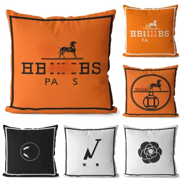 Plush Pillow With Printed Pattern Sofa Pillow Bedside Headrest Nordic Style Cross Border Pillow Case