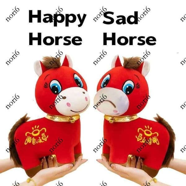 2026 Popular Pony Toy Sad/Happy Plush Exclusive Resonance For Working People Horse Doll New Year Gift