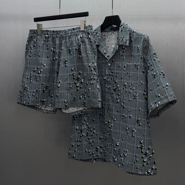 2026 New Men's suit shirt designer men's short sleeveshirt men's shorts high-quality classic letter style shirt set