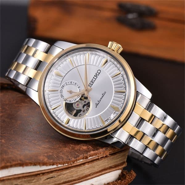 Mens women SEIKOity Automatic movement wristwatches comfortable rubber strap waterproof luminous top quality watches montre de luxe gold men watch #386