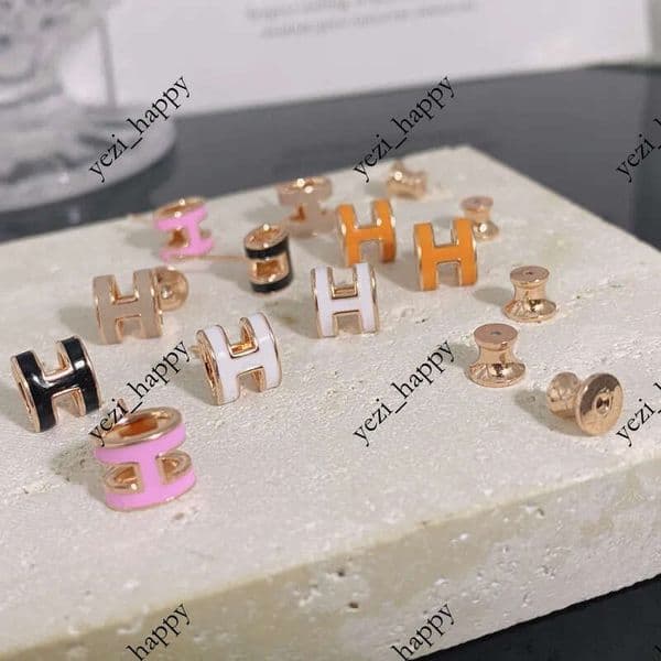 H Gold Hoop Designer Earrings Women Layered Personality Jewellery Luxury Stud Girls For Party