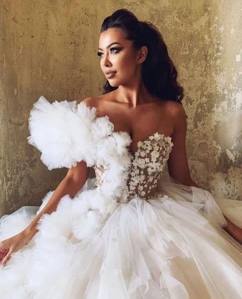 plus size wedding dress arabic aso ebi stylish aline beach sweetheart tulle elegant sexy bridal gowns dresses