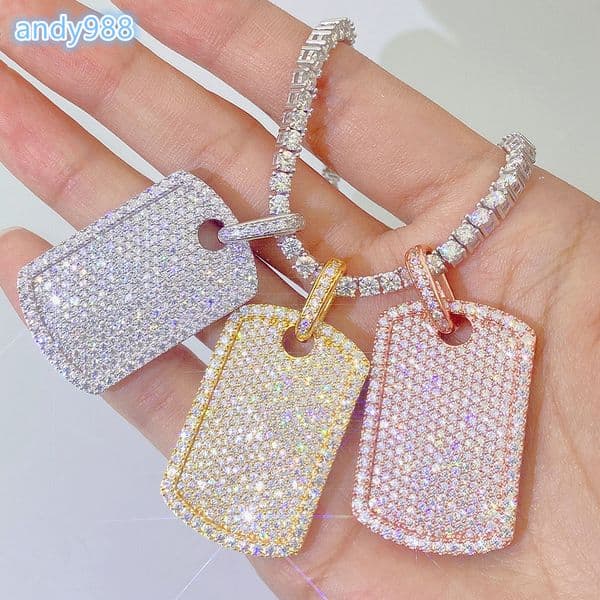 High Quality 925 Sterling Silver Moissanite Pendant Ready to Ship-Iced Out D Color Hip Hop Jewelry