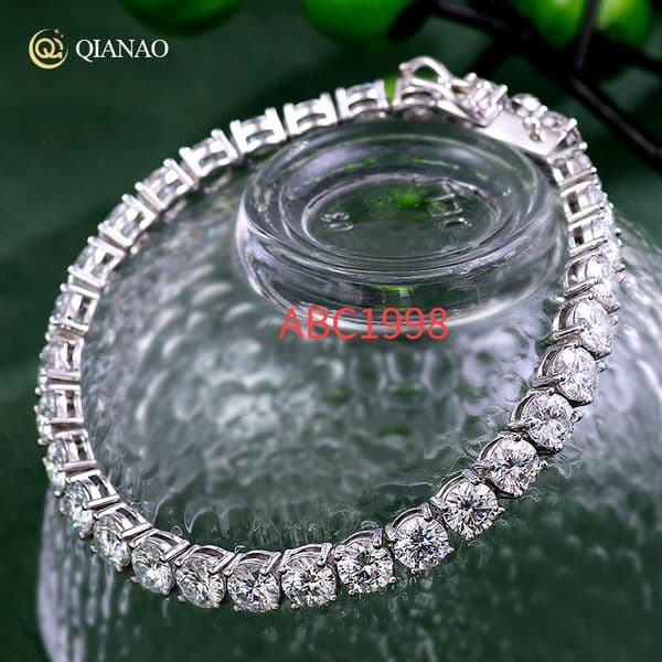 Tennis Bracelet 100 S925 VVS Moissanite Sliver Tennis Chain 6mm Iced Out Hip Hop Jewelry Diamond Fine Jewelry Chain