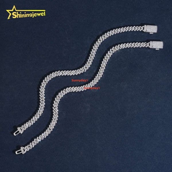Daily Jewelry Tiny 5mm Cuban Chain Iced Out Jewelry Moissanite Cuban Necklace Bracelet Custom Hip Hop Diamond Cuban Links