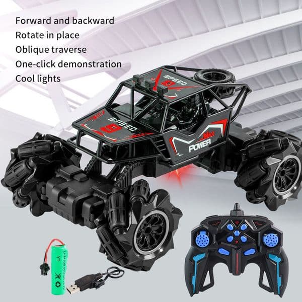 All-Terrain RC Crawler Stunt Car 45° Slope Climbing 360° Rotation with One-Click Demo for Kids Birthday Gift