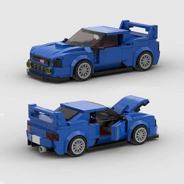 MOC City Speed Racing Car R34 R32 Skyline GT-R Building Blocks Supercar Racers Vehicle WRX STI Bricks Kid Toy Gift boy