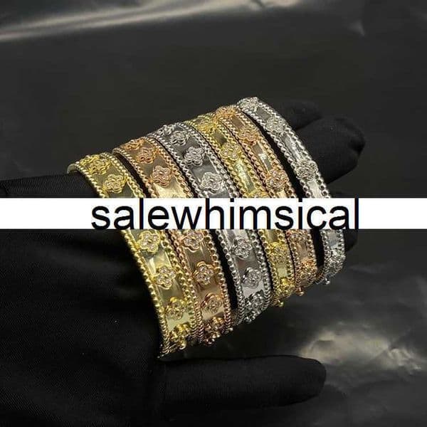 Designer 1to1 brand jewellery High version four leaf grass kaleidoscope bracelet wide version narrow version fashion jewelry bracelet direct broadcast