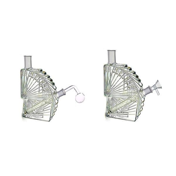 Thick heady Newest Creative poker cards Glass Oil Burner Bubbler 14mm female Water tobacco Bong Pipes Hookah with Smoking Bowl Or Banger