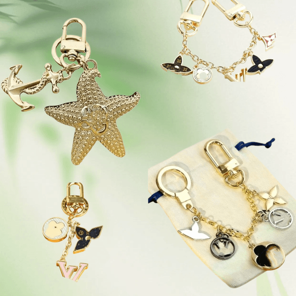 Brand Designer Keychain Flower Bag Charm For Women Luxury Breeze Keychain Gold Color Designers Keyring Clover Pendant Purse Charm gift hj845