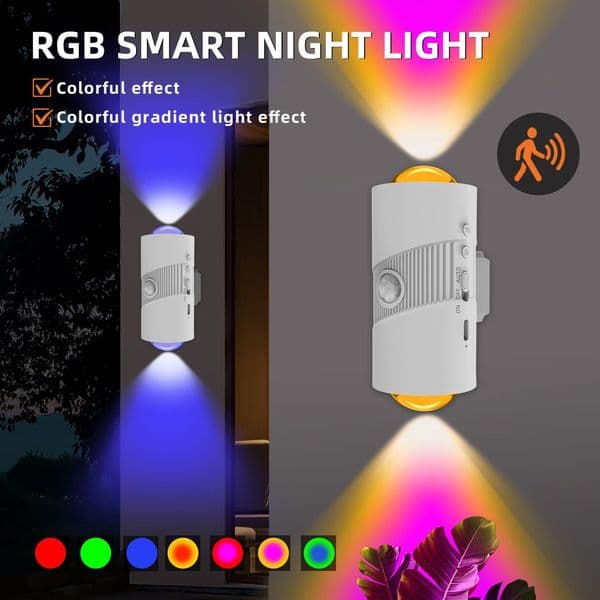 RGB Smart Motion Sensor Rechargeable Magnetic Wall Night Light