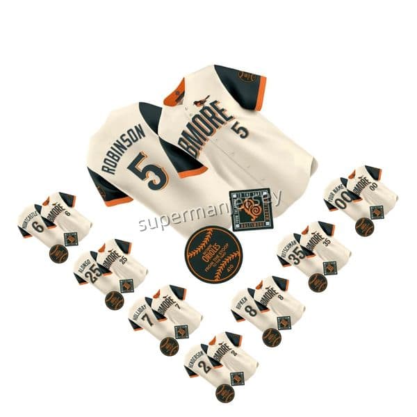 Adley Rutschman 35 Anthony Santander 25 Brooks Robinson 5 Cal Ripken Cedric Mullins Ryan Mountcastle 2026 City Orioless Baseball Jersey 2026 s-4xl Henderson