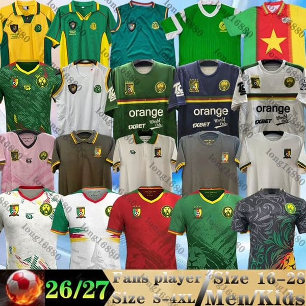 25 26 Cameroon national team Soccer Jerseys ABOUBAKAR TOKO EKAMBI BAHOKEN Africa Cup Cameroonian retro 90 94 98 02 Eto'o MBOMA MILLA ONDOUA 2025 2026 Men Football Shirt