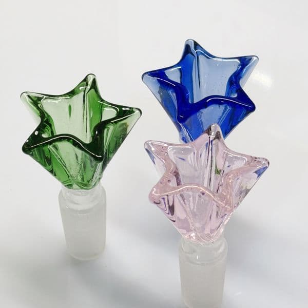 Five-pointed star 10mm 14mm 18mm Male Glass Bowls And Snowflake Bowls Dry Herb Bowl Tobacco bowls Ash Catcher