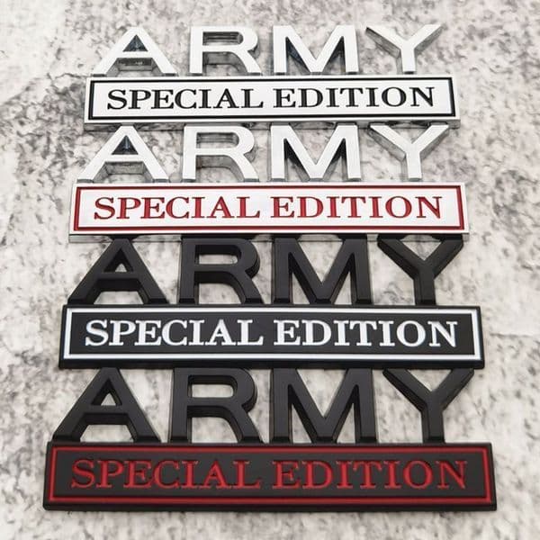 Party Decoration 1PC ARMY EDITION Car Sticker For Auto Truck 3D Badge Emblem Decal Auto Accessories 10x3.3cm
