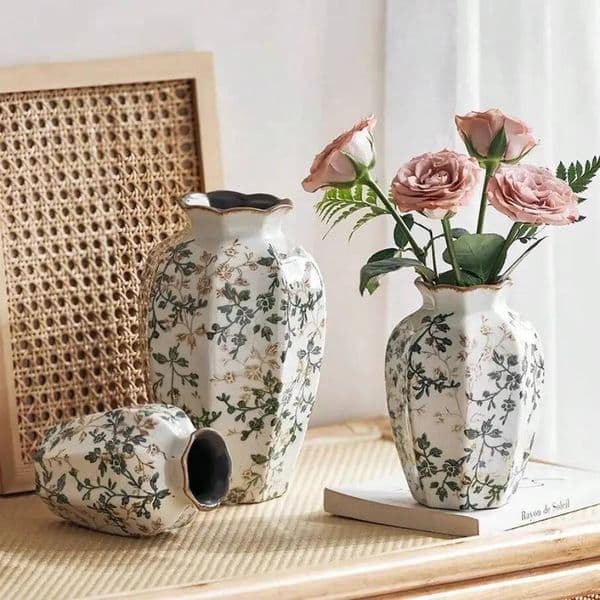Ice Cracked Ceramic Vase Water Nourishing Arrangement Dried Flower Gift Antique Blue Zen Home Decor Table Centerpiece