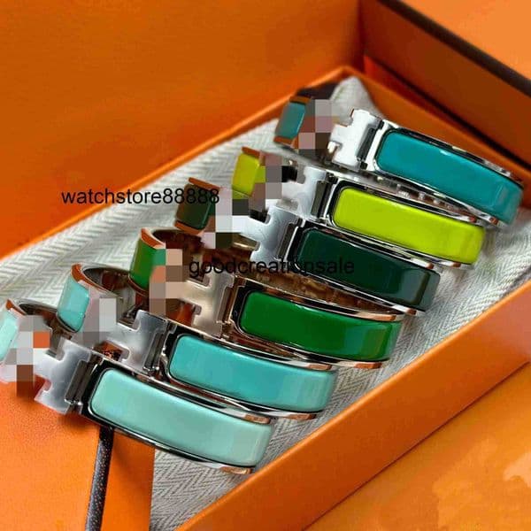 Elegant V Gold Plated H-KELY-Style Bracelet with Enamel - Handmade Cuff Diamond Bracelet for Men and Women's Luxury Jewelry BQ11