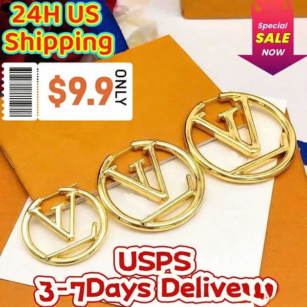Women Gold Earrings Designer Luxury Hoop Earrings Extravagant Studs 4cm Classic Simple Earring Steel Silver Letter Engagement Jewelry Valentines Day