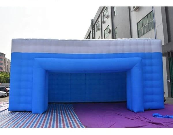 Outdoor customized Any size blue inflatable selling booth cube stand circus tent with air blower for party and brand promotion events