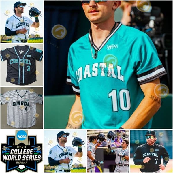 2025MCWS Graham Brown Derek Bender Coastal Carolina Baseball Jersey Payton Eeles Custom Caden Bodine Nick Lucky Chad Born Coastal Carolina Chanticleers Jerseys