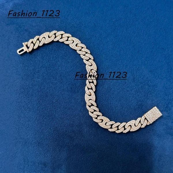 Customized 10MM Moissanite Round Cut Diamond Bracelet 925 Sterling Silver Fully Iced Out Hip Hop Style Bracelet for Gifting Use