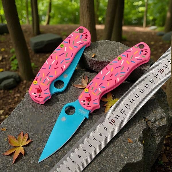 Cross-border bestseller C81 donut folding with aluminum alloy handle, outdoor camping survival knife, high hardness pocket portable knife