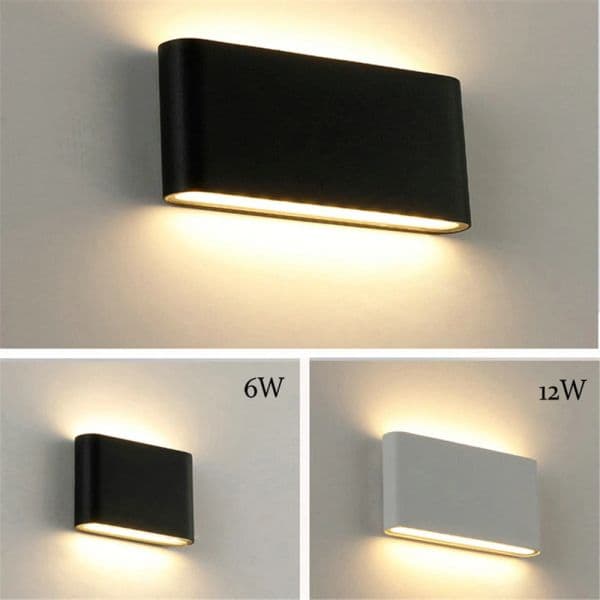 12W LED Wall Lamp Outdoor Waterproof Garden Lighting Aluminum AC86-265V Indoor Bedroom Living Room Stairs Wall Light