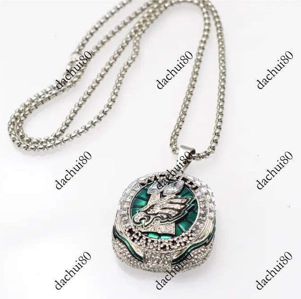 2024 2025 Super Bowl Eagles American Football Team Champions Championship Ring Pendant Necklace Souvenir Men Fan Gift