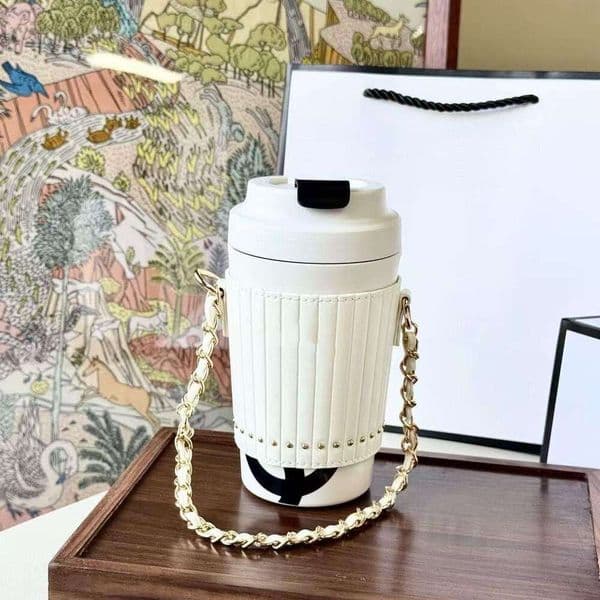 Xiaoxiang Portable Coffee Insulated Ceramic Inner Water Chain Leather Case Handheld Simple Convenient Cup Full Set
