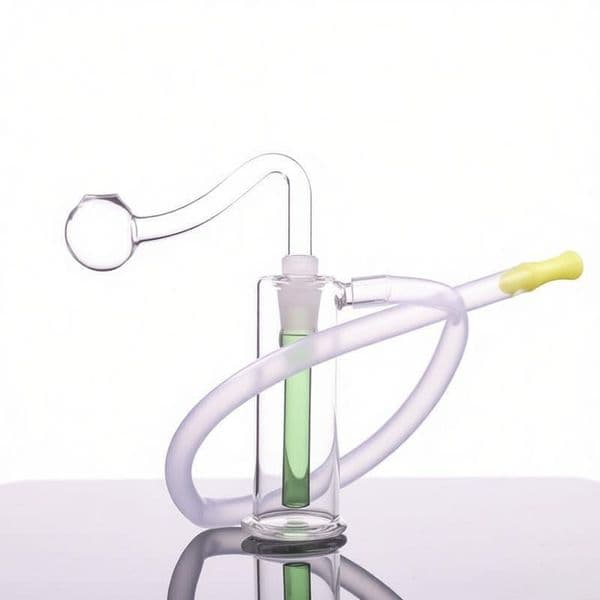 Wholesale Pocket Mini 10mm Female Glass Oil Burner Bong Pipe Hookahs Bubbler with smoking oil banger and silicone hose Accessories