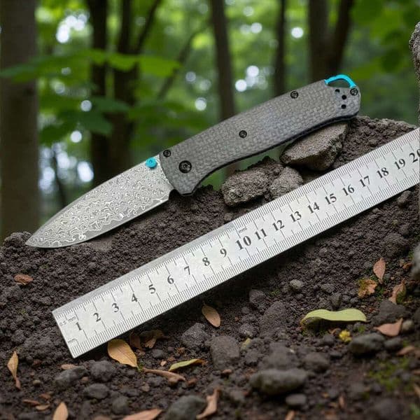 Cross-border bestseller BM535 carbon fiber handle folding with Damascus blade for outdoor camping EDC pocket knife