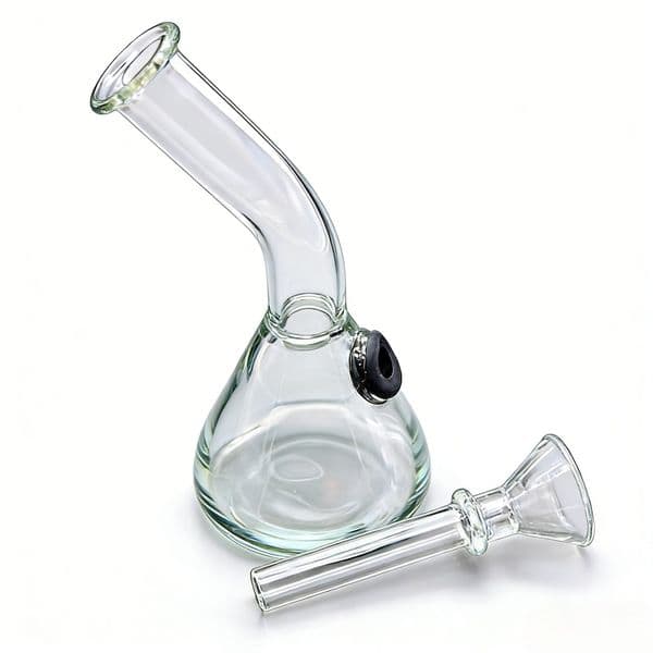 Portable Travel Beaker Glass tobacco Bong Mini Triangle Thick heady Smoking Glass Water Bongs hookah with removable smoking bowl