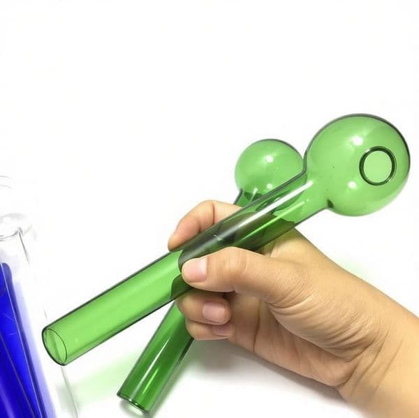 Wholesale Big Super heady Colorful Thick Heady Glass Oil Burner Pipe Clear Great Tube smoking Oil Nail Pipe for water bong 20cm lenght 50mm ball