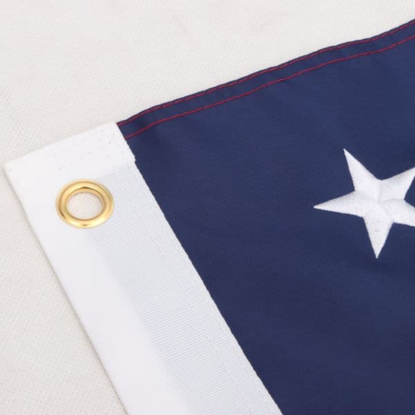 American Flag 210D Oxford Polyester Square US Flag Embroidered Stars Sewn Stripes Heavy Duty Waterproof Indoor Outdoor Patriotic Decoration with Brass Grommets