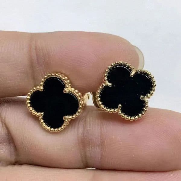 Designer Clover Studs Luxury wed Earring Vintage Four Leaf Stud Mother-of-Pearl Titanium Steel Gold Plated Studs Agate for Women wedding Jewelry r9TU#