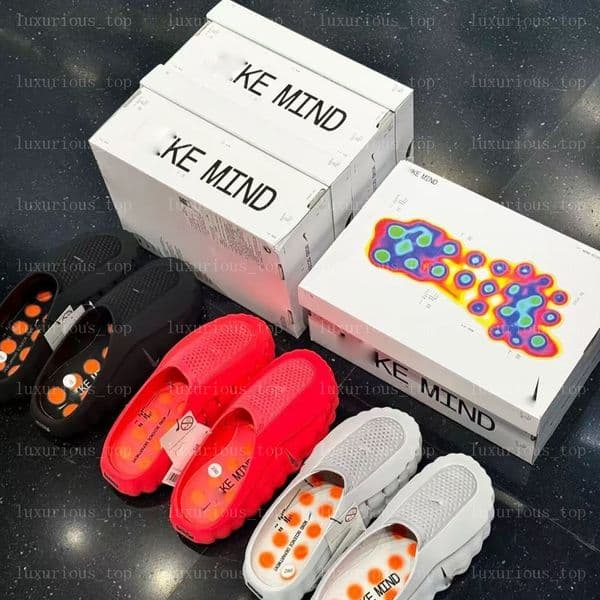 Desginer mind 001 Slide mind mind 001 mind001 Soft Rubber Tech Comfortable Sandals Mules Clog Black Red Bone Light Smoke Grey Men Women Summer Shoes