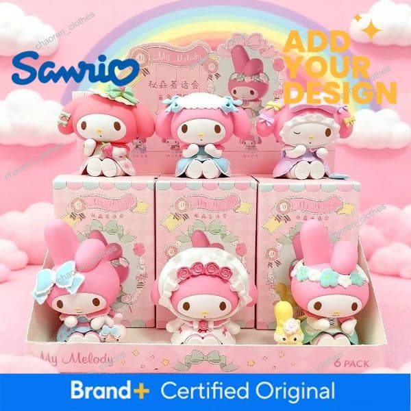 Sanrio Piquenique Morango Surprise Blind Box My Melody Tea Party Handmade Gift Miniso Desktop Decoration