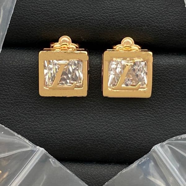 Women Designer Earrings Letter Stud Inlay Crystal Pearl High Quality Earings Geometric Diamond Long Style Fashion Jewelry Copper Earrings
