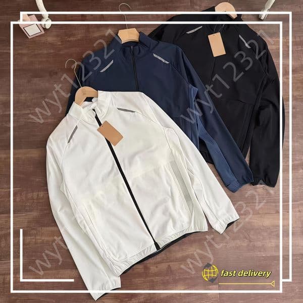 Windbreaker Jacket Zipper Stand up tracksuit Collar Jacket Retro Sportswear Windproof Running Lightweight Fashion Sunscreen Jacket Men's Designer Jacket 3b