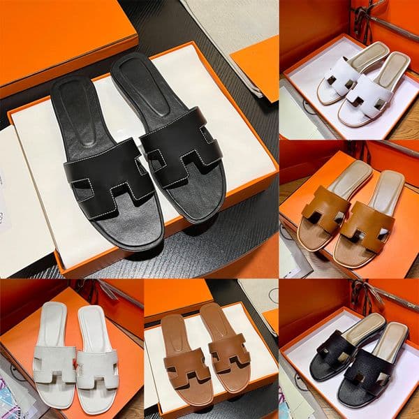 Designer Slippers Women Slides Slippers Fashion Floral Slipper Leather and Rubber Flats slides Sandals Summer Beach lightweight Shoes Bottoms Sandal