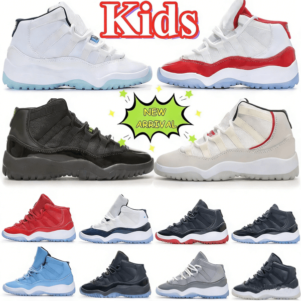 Kids Shoes Designer Basketball Shoes boys basketball 11 shoe Children black mid high sneaker Chicago designer military grey trainers baby kid youth toddler