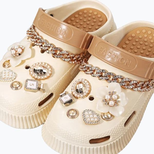10-25Pcs Interchangeable Shoe Charms Rhinestone 3D Diamond Shoe Buckles DIY Shoe Charms for Summer Beach Charms