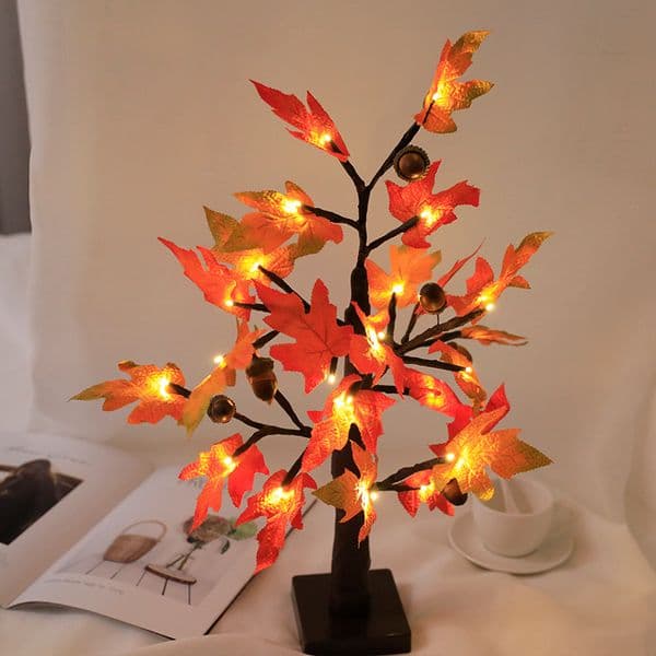 Maple Leaf Tree Light LED Fall Decoration Lamp Autumn Landscape Tree Light for Bedroom Party